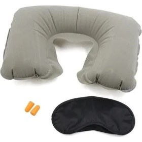 Resim Üçlü Seyahat Seti Şişme Yastık Göz Bandı Kulak Tıkacı ( Lisinya ) 