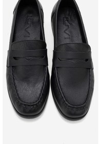 Resim Luvi Shoes Valıa Siyah Cilt Hakiki Deri Kadın Loafer Ayakkabı Siyah 