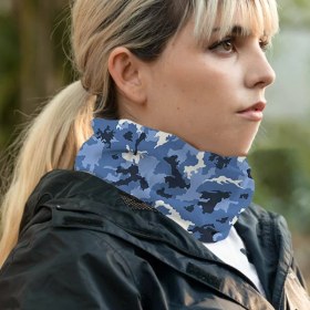 Resim Hediyemen Mavi Kamuflaj Motorcu Boyunluk Maske Bandana 