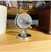 Resim Elmpaly Gümüş Dekoratif Kristal Küre, Pil Gerektirmeyen Eğimli Masaüstü Aksesuarı 