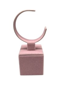 Resim Yerli Üretim Süet Kumaş Pembe Renk 13 Cm Kelepçe Saat Sergileme Standı Çok Renkli 