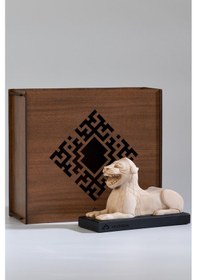 Resim Urartu Aslanı Mermerit Heykel 