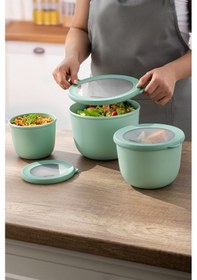 Resim Emsan Lora 3'lü Saklama Kabı Haki Haki 