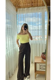 Resim Elif Tarakçı Butik Kahverengi Kuma Pantolon Acı Kahverengi 