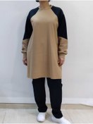 Resim Mertcan Butik Camel Siyah Garnitürlü Alt Üst Takım Tunik Eşofman 