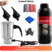 Resim Kraftech Buharlı Araba Far Temizleme Far Parlatma Seti 