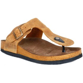 Resim Bueno Shoes Sarı Greyzi Deri Erkek Parmak Arası Terlik 05mt101 