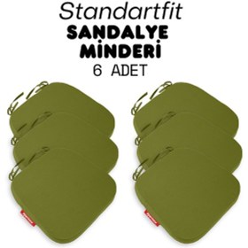 Resim Xpermate 6'lı Standartfit Oval Sandalye Minderi 42x42x5 Yeşil 