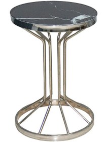 Resim Bengi Ankara Mobilya BRC 17884 Bufalo Fiskos Siyah Mermer Desen Çelik Gümüş Bakır Renk Kaplama El Yapı 