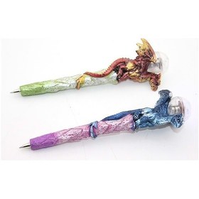 Resim Dragonlu Polyester Işıklı Tükenmez Kalem 