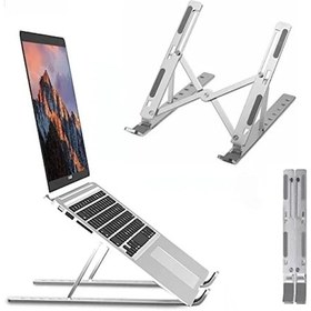 Resim Taşınabilir Alüminyum Laptop Standı, Kaymaz Ve Ergonomik Dizüstü Bilgisayar Tutucu 