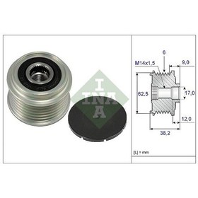 Resim Ina 535021910 Alternatör Kasnağı Rulmanlı Toyota Aurıs Corolla 1.4l 1ndtv Nde120 Nde150 5vites 04-09 2741533050 