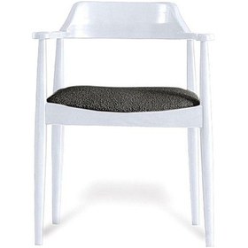 Resim Lines İskandinav Ahşap Sandalye Beyaz - Antrasit 