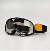 Resim Retro Motosiklet Gözlükleri Kayak Gözlükleri Motokros Güneş Gözlükleri Vintage Gözlükler Bisiklet Yarış Cafe Racer Chopper Mtb Atvob-gümüş Lens 