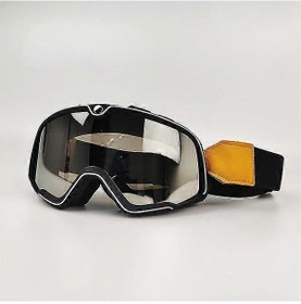 Resim Retro Motosiklet Gözlükleri Kayak Gözlükleri Motokros Güneş Gözlükleri Vintage Gözlükler Bisiklet Yarış Cafe Racer Chopper Mtb Atvob-gümüş Lens 
