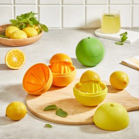 Resim Qlux Portakal Şeklinde Narenciye Sıkacağı Limon Narenciye Sıkacağı Saklama Kabı 