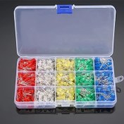 Resim Wangxi 500 Adet 5mm F5 Led Işık Yayan Diyot Kutulu 5 Renk 100'er Adet 