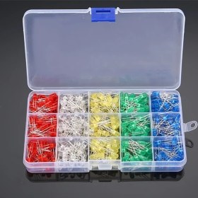 Resim Wangxi 500 Adet 5mm F5 Led Işık Yayan Diyot Kutulu 5 Renk 100'er Adet 