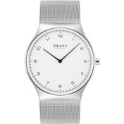 Resim Obaku Denmark V306gxcwmc Quartz Hasır Gri Beyaz Kadran Safir Cam 40 Mm Erkek Kol Saati Gri 