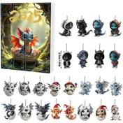 Resim Noel Kör Kutusu Noel Advent Geri Sayım Takvimi Kör Kutusu 24 Gün Sürpriz Hediye Akrilik Mavi Ejderha Kolye 2 