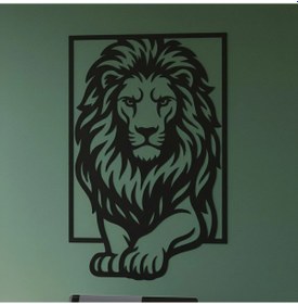 Resim Güçlü Aslan Portresi Metal Duvar Tablosu - Heybetli Aslan Dekoru 