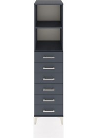 Resim Hyperion Dolap 2 Raflı 6 Çekmeceli 44x44x182 Antrasit-antrasit Antrasit 