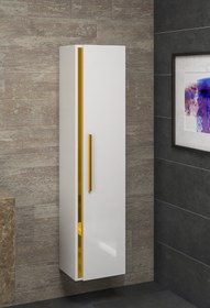 Resim Alfa Banyo Yeni Gold Mdf Beyaz 140 Cm Banyo Boy Dolabı**demonte Değil 