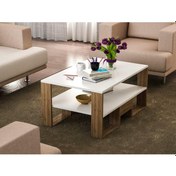 Resim Dekorister Golden Orta Sehpa Beyaz-Ceviz 