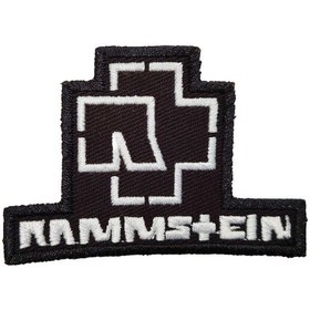 Resim Rammstein Logo Beyaz Patch Yama Siyah 