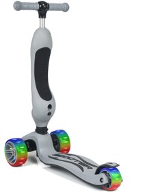 Resim Genel Markalar Smart Oturaklı Çocuk Scooter 3 Tekerlekli Işıklı Ledli Scooter Yükseklik Ayarlı 