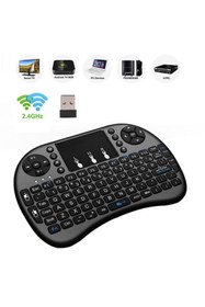 Resim Zengin Hediyeler Işıklı Mini Klavye Wireless Keyboard 2.4 Ghz Kablosuz Smart Tv Box Ps3 Uyumlu Kablosuz Dokunmatik 