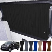 Resim Oto Pandami Opel Vivaro B 2014-2019 Uyumlu Siyah Raylı Oto Perde Takımı 