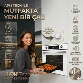 Resim Alveus Afm Serisi Moesta Vitroseramik Elektrikli Cam Beyaz Ankastre Set ( V6-05 + FM7701 + FM3251W) 