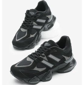 Resim Poli Taban Anorak Desenli Yüksek Taban Bağcıklı Unisex Siyah Spor Ayakkabı Tba9060 Siyah 