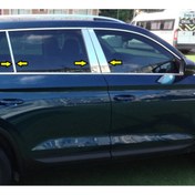 Resim Titiz Krom Aksesuar Skoda Kodiaq 2017-2018 Krom Kapı Direk Aksesuarı 6 Parça P. Çelik 