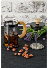 Resim Lüx Cam 350 Ml French Press Siyah Altın 