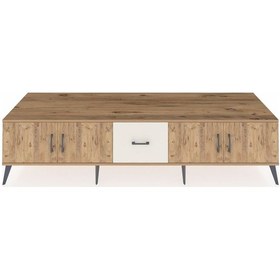 Resim Kronos Tv Ünitesi 2 Raflı Tek Çekmeceli 4 Kapaklı 220x59x51 Çam-çam/aytaşı Atlas Çam/aytası - Atlas Çam 