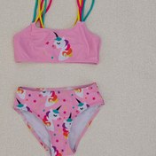Resim Çocuklar için Yılanlı Desenli Renkli Askılı Bikini Takımı - Sevimli Yüksek Esneklikli Kumaş, Omuz Üstü Tasarım, Gençler İçin Mükemmel, Plaj ve Havuz Kenarı Eğlencesi, Yılan Doğum Günü Partisi Malzemeleri 