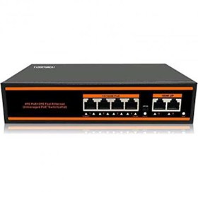 Resim 4 Port PoE Switch 2 Uplink - 4 Port PoE Switch 4+2 78W Watt 