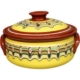 Resim Troyan 1868 Sağlıklı ve Tam Sırlı Toprak Güveç Tencere 