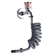 Resim Plasyay Spiral Wc Taharet Hortumu Duvar Sabitlemeli Kelepçeli Yeni Ürün 1.5 Metre 