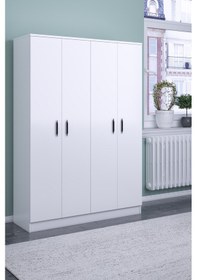 Resim ABETEMOBİLYA Abete-4 Kapılı Beyaz Gardırop 