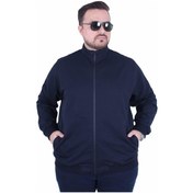 Resim Mocgrande Büyük Beden Basic Mevsimlik Fermuarlı Sweatshirt 22750 Lacıvert Lacivert 
