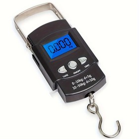Resim 1 adet Bagaj Terazisi, Mükemmel Çok Fonksiyonlu Terazi, Seyahat ve Balıkçılık Teraziniz İçin İyi Bir Yardımcı 110lb/50kg Arka Aydınlatmalı LCD Ekran, Taşınabilir Elektronik Dijital Balık Kanca Asma Terazisi Ölçü Bandı Cetveli ile Tackle Çantası, Bagaj İçin 