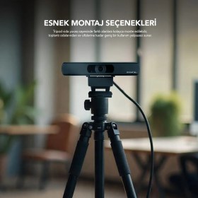 Resim Konftel CAM20 Eptz 4K Ultra Hd USB Auto Framing 8x Dijital Yakınlaştırmalı Uzaktan Kumandalı Webcam Pc Kamera 