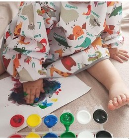 Resim Sıvı Geçirmez Uzun Kollu Mama Önlüğü Etkinlik Aktivite Önlüğü 3-6 Yaş 
