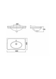 Resim Creavit An100 Antik Lavabo 100 CM 