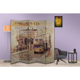 Resim Şehir Temalı Özel Tasarım Paravan Room Divider 180 x 200 cm 
