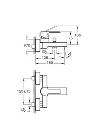 Resim Artema Flo S A41937 Banyo & Duş Bataryası Krom 