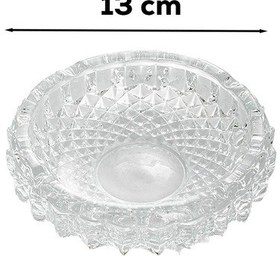 Resim Porsima Klk-04 Kristal Cam Yuvarlak Küllük - Şeffaf Lüks Kül Tablası 13 Cm 